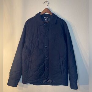 Nike SB Men’s Medium Black Quilted Button Down Collared Shirt Jacket